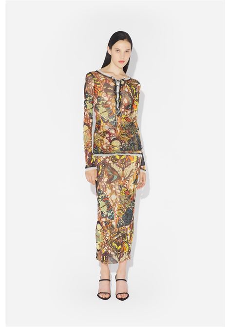 mesh top ls donna giallo e multicolor JEAN PAUL GAULTIER | 26/01-W-TO448-M020P1090